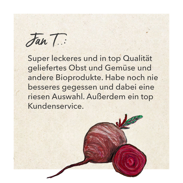 Ein Zitat von dem Kunden Jan T., der die Auswahl und den Service von Piluweri lobt.