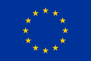 KI generiert: Die Flagge der Europäischen Union mit zwölf gelben Sternen auf blauem Hintergrund.