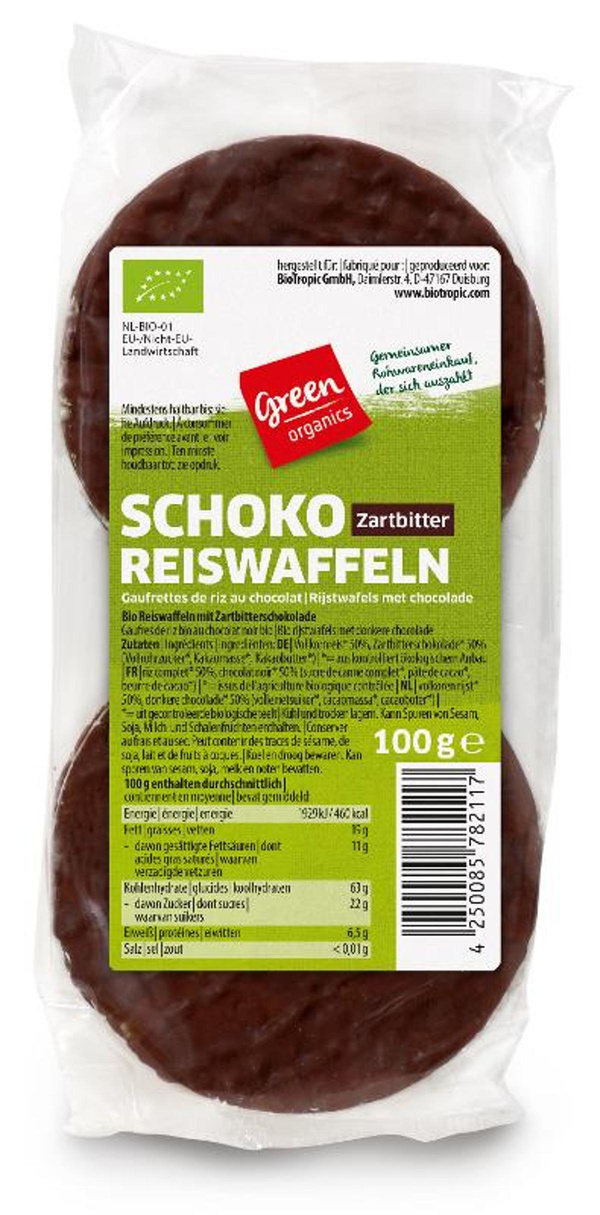 Produktfoto zu Schoko-Reiswaffeln zartbitter