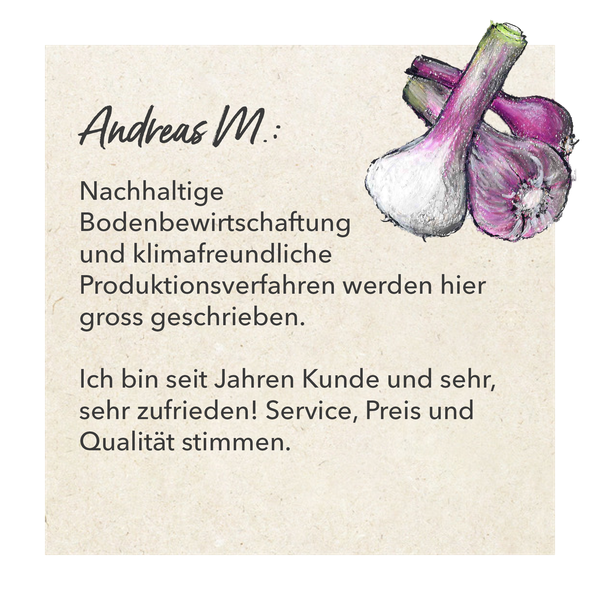 Ein Zitat von dem Kunden Andreas M., der findet, dass Service, Preis und Qualität bei Piluweri stimmen.