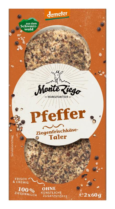 Produktfoto zu Ziegenfrischkäse-Taler Pfeffer