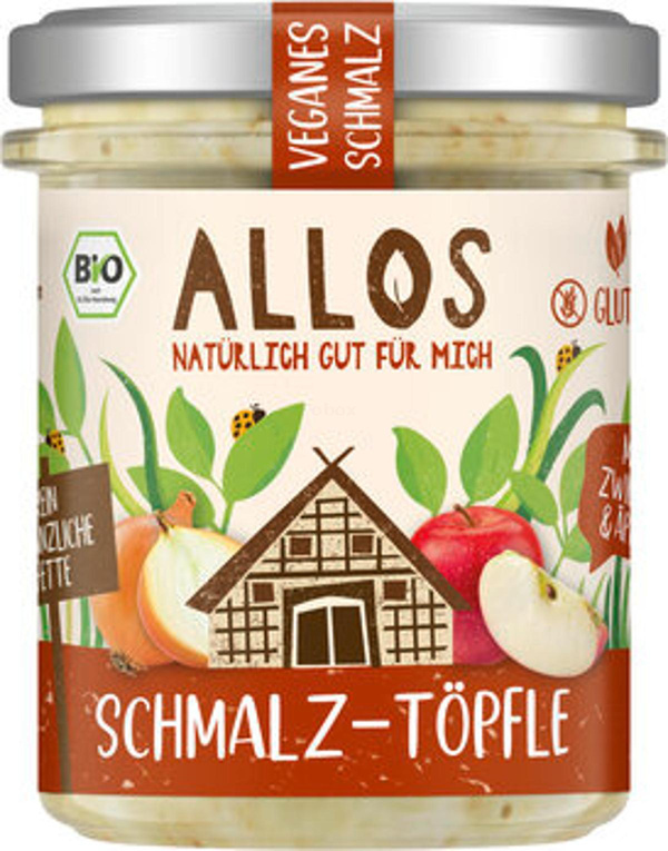 Produktfoto zu Brotaufstrich Schmalz-Töpfle Zwiebel Äpfel vegan