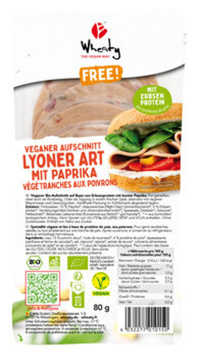Produktfoto zu Veganer Aufschnitt: Lyoner Art mit Paprika